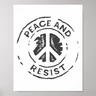 Poster Paz E Resistência À Camisa - Protesto Político Ant