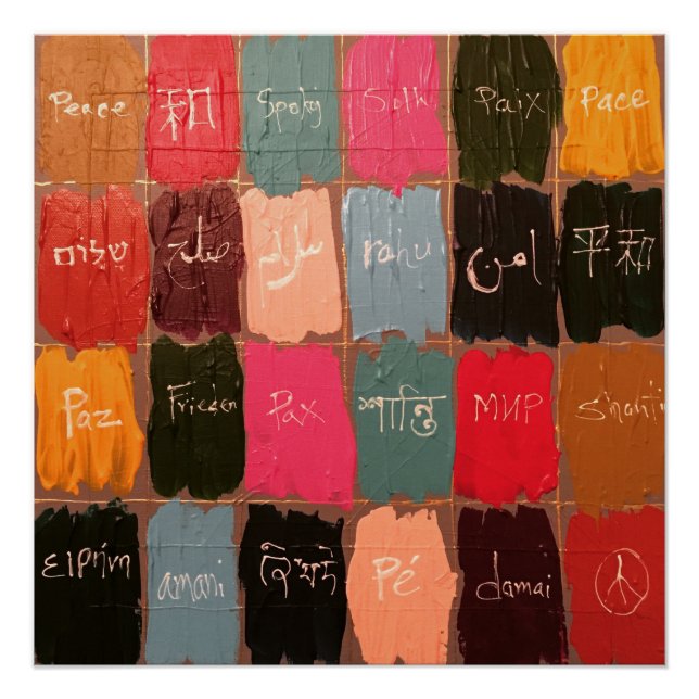 Pôster Paz em 24 línguas (Frente)