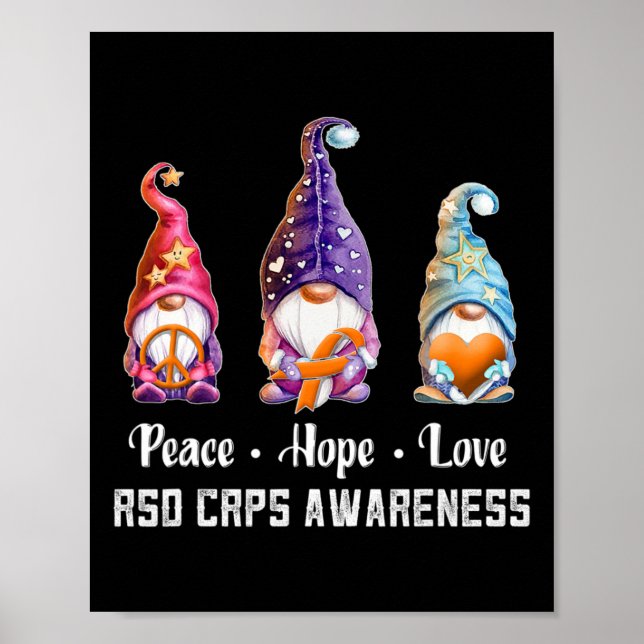 Poster Paz Esperança Ama Consciência dos Gnomos RSD CRPS (Frente)