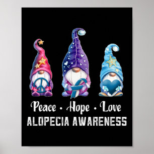 Poster Paz Esperança Ama Gnomos Alopecia Consciência