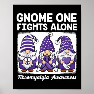 Poster Paz Esperança Amor Gnomos Roxo Fibromialgia