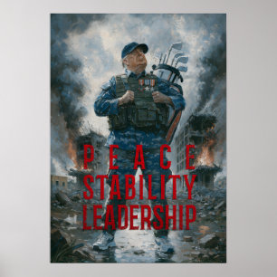 Poster Paz. Estabilidade. Liderança - Propaganda do Potus