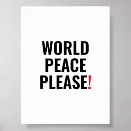 Poster Paz mundial, por favor, protesto de sem guerra ver