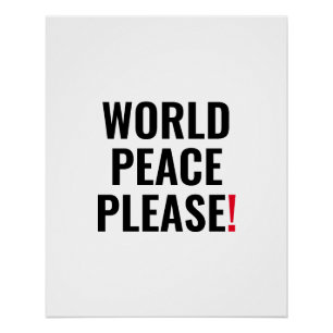 Pôster Paz mundial, por favor, protesto de sem guerra ver