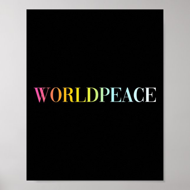 Poster Paz Mundial (texto colorido) (Frente)