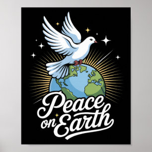 Poster Paz Na Terra Pombo E Globo Fé Natal
