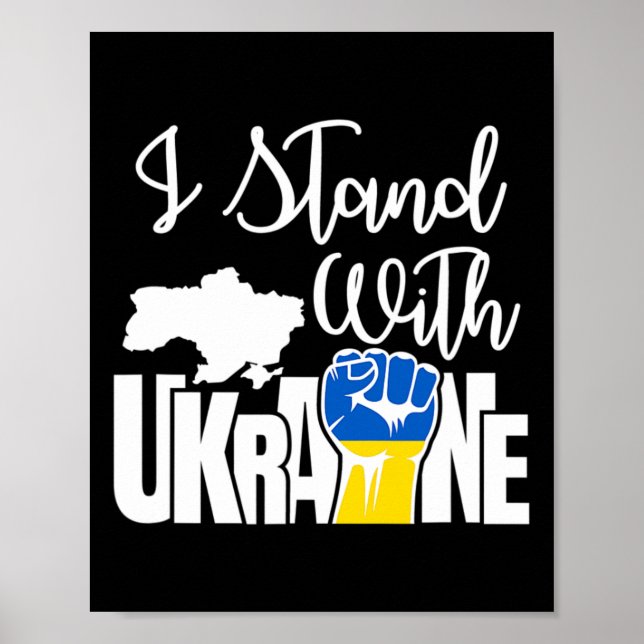 Poster Paz Na Ucrânia Eu Apoio A Ucrânia  (Frente)