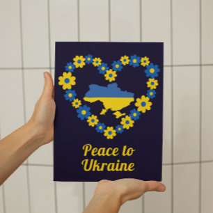 Poster Paz na Ucrânia Mapa Floral da Bandeira da Terra P