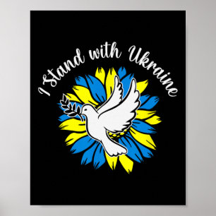 Poster Paz Na Ucrânia Pombo Girassol Ucrânia