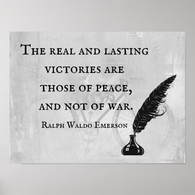 Poster Paz, Não Guerra - Citação de Emerson (Frente)