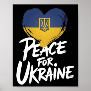 Poster Paz Para a Ucrânia Bandeira Ucraniana Símbolo do C