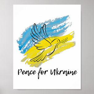 Poster Paz Para a Ucrânia Solidariedade Paz Coração Ucran