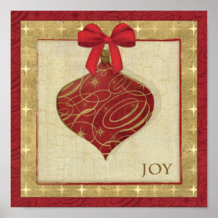 Pôster Paz vermelha da decoração do Natal