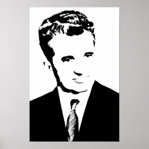 Poster pcr comunista romeno do ditador de ceausescu dos