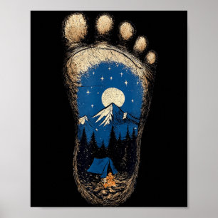 Poster Pé de pé grande camping montanha sasquatch