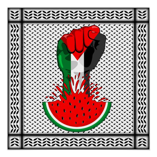 Pôster Pé de resistência da Palestina em Watermelon (Frente)