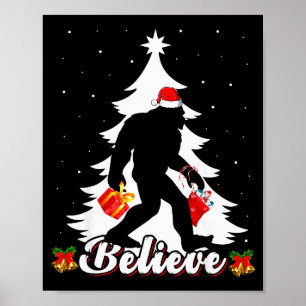 Poster Pé Grande Acredite Árvore de Natal Divertido Papai