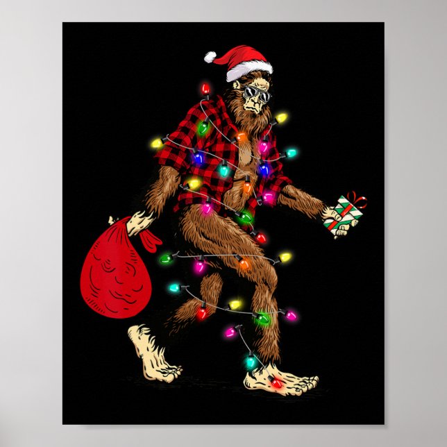 Poster Pé Grande Árvore de Natal Sasquatch Pajama (Frente)
