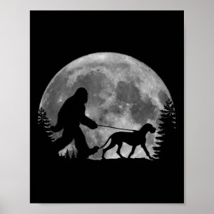 Poster Pé Grande Caminhando Um Cachorro Engraçado Moon
