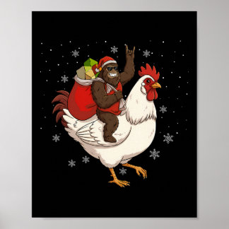 Poster Pé Grande Cavalgando Frango Veado Natal Frango Nat