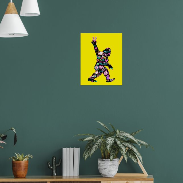 Poster Pé Grande de Paz Hippie Engraçado Pé Grande (Sala de Estar 1)