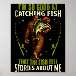 Poster Pé grande engraçado bom em pegar peixes homens pes