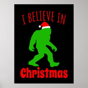 Poster Pé Grande Engraçado Eu Acredito No Natal