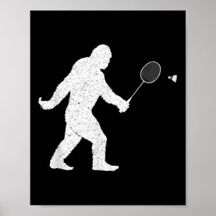 Poster Pé Grande Jogando Badminton Chuttle Engraçado Badm