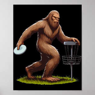 Poster Pé Grande Jogando Golfe de Disco Divertido Jogador