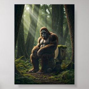 Poster Pé-grande no banheiro na floresta