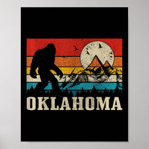Poster Pé Grande Oklahoma Vintage Montanhas Caminhada Aca