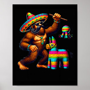Poster Pé Grande Pinata Cinco De Mayo Mexicano Sasquatch
