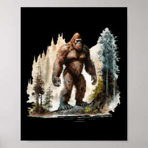 Poster Pé Grande Vintage Anos 70 Retro Floresta Caminhada
