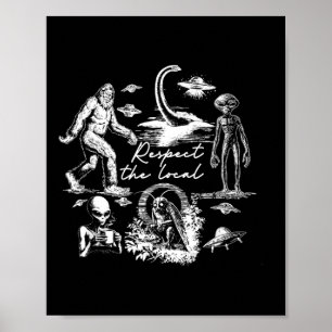 Poster Pé-Grande Wendigo Críptido Caça OVNI Alien Respeit