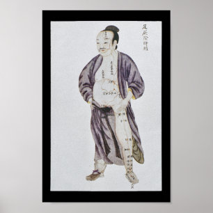 Pôster Pé meridiano Jueyin do fígado da acupunctura