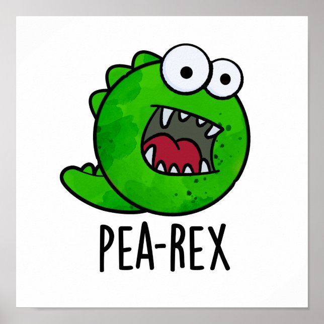 Poster Pea Rex Funny Dinosaur Veggie TRex Pun (Frente)