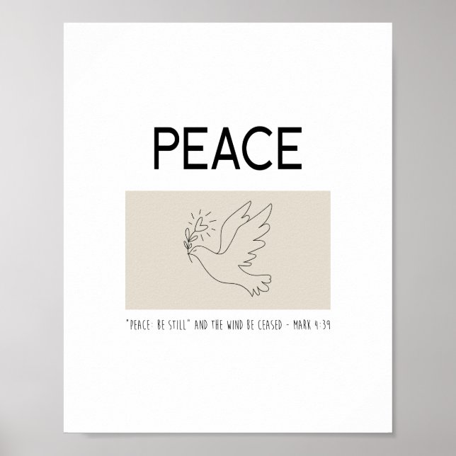 Poster Peace be still bird flying (Frente)