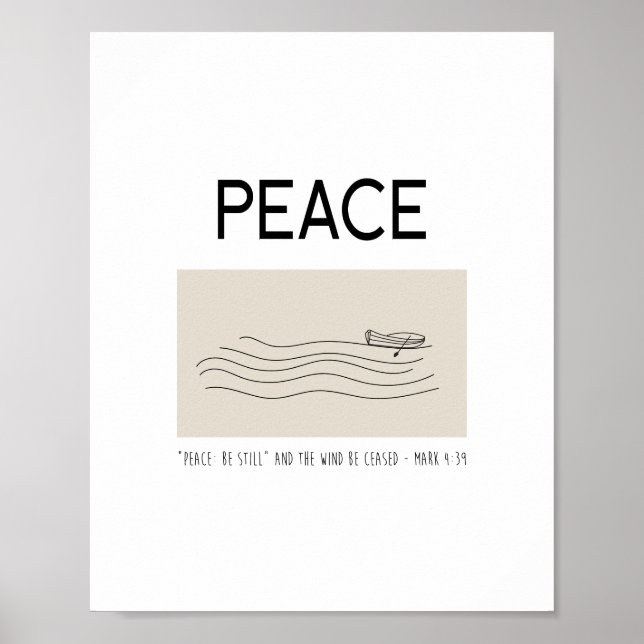 Poster Peace Be still Boat in water (Frente)