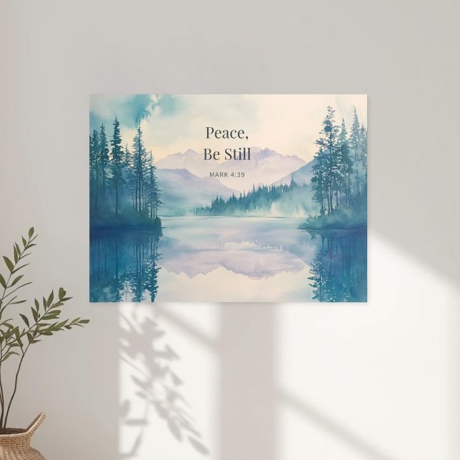 Poster Peace Be Still Scripture Wall Art – Mark 4:39 (Criador carregado)