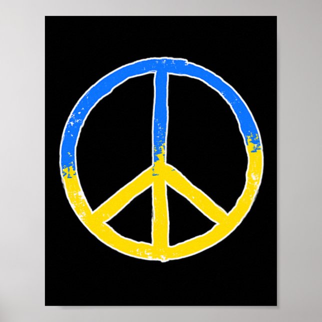 Poster Peace Blue Andyellow Ukraine Flag Colors  (Frente)