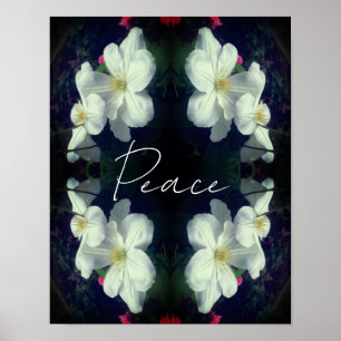Poster Peace Clematis Flower Abstrato Inspiration