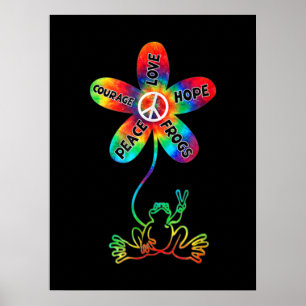 Poster Peace Courage Love Hope Sapos Hippie