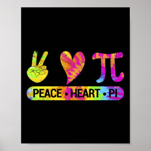 Poster Peace Heart Pi Day Tie Dye Mathematics Mat