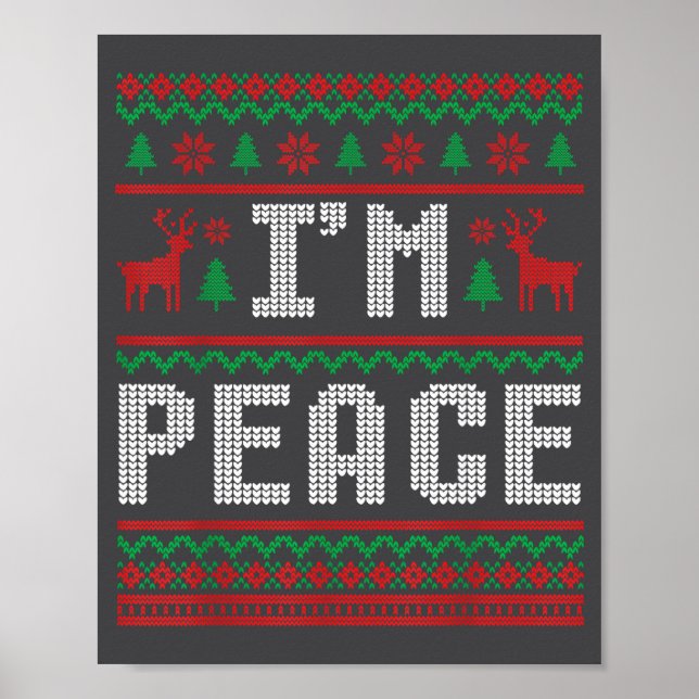Poster Peace I Come In Peace Couple Matching Ugly Christm (Frente)