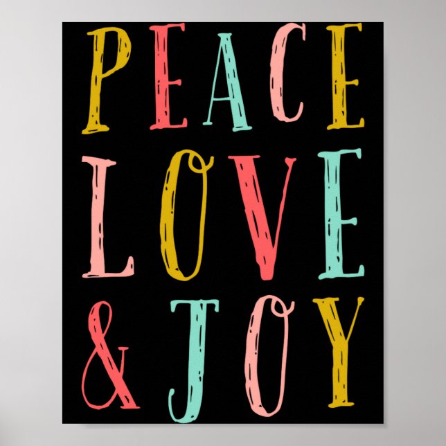 Poster Peace Love And Joy Whimsical Holiday Toddler  (Frente)