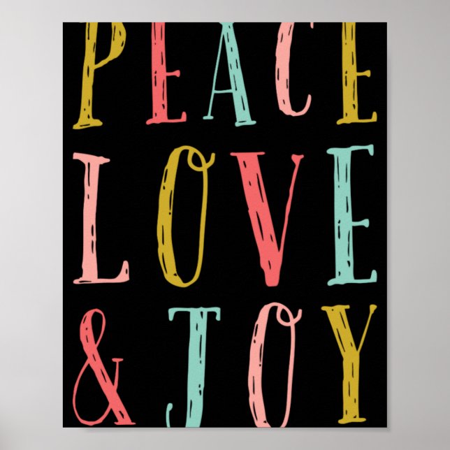 Poster Peace Love And Joy Whimsical Holiday Toddler  (Frente)
