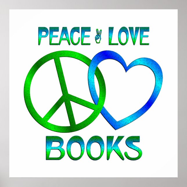 Poster Peace Love BOOKS (Frente)