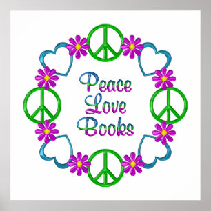 Poster Peace Love Books