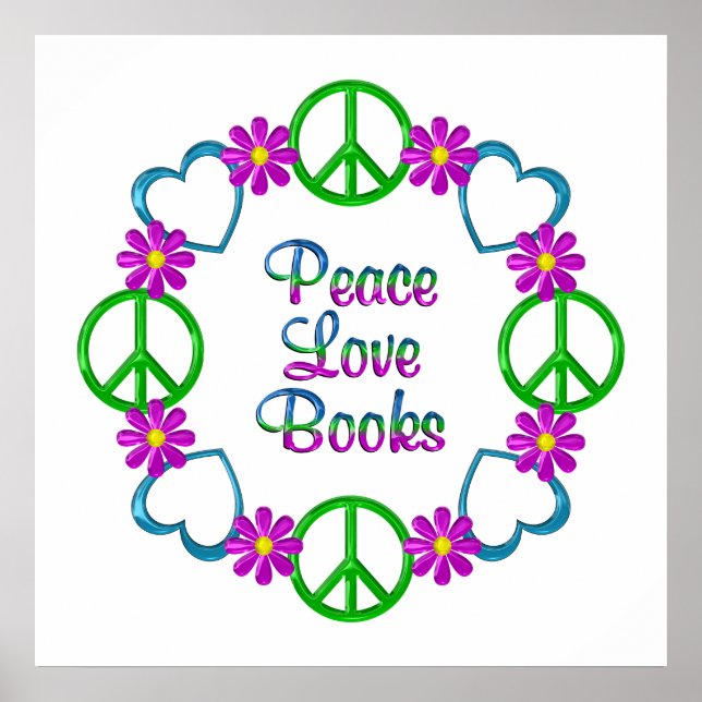 Poster Peace Love Books (Frente)