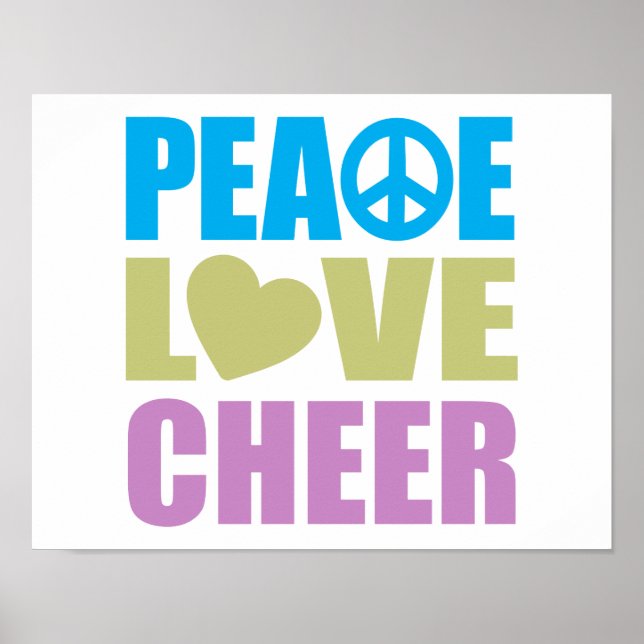 Pôster Peace Love Cheer (Frente)